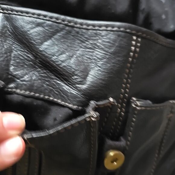 Fossil Morgan Handbag Traveler Pebble Black Topzip Leather Crossbody Messenger - Picture 9 of 16